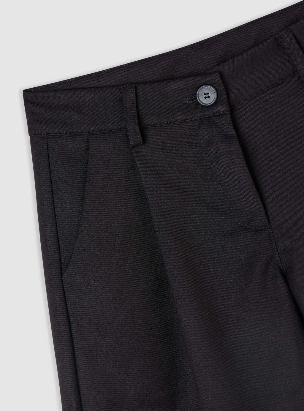 Solid Black Bermuda Shorts