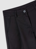 Solid Black Bermuda Shorts