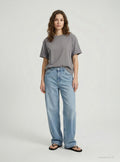 Light Denim Plain Baggy Jeans