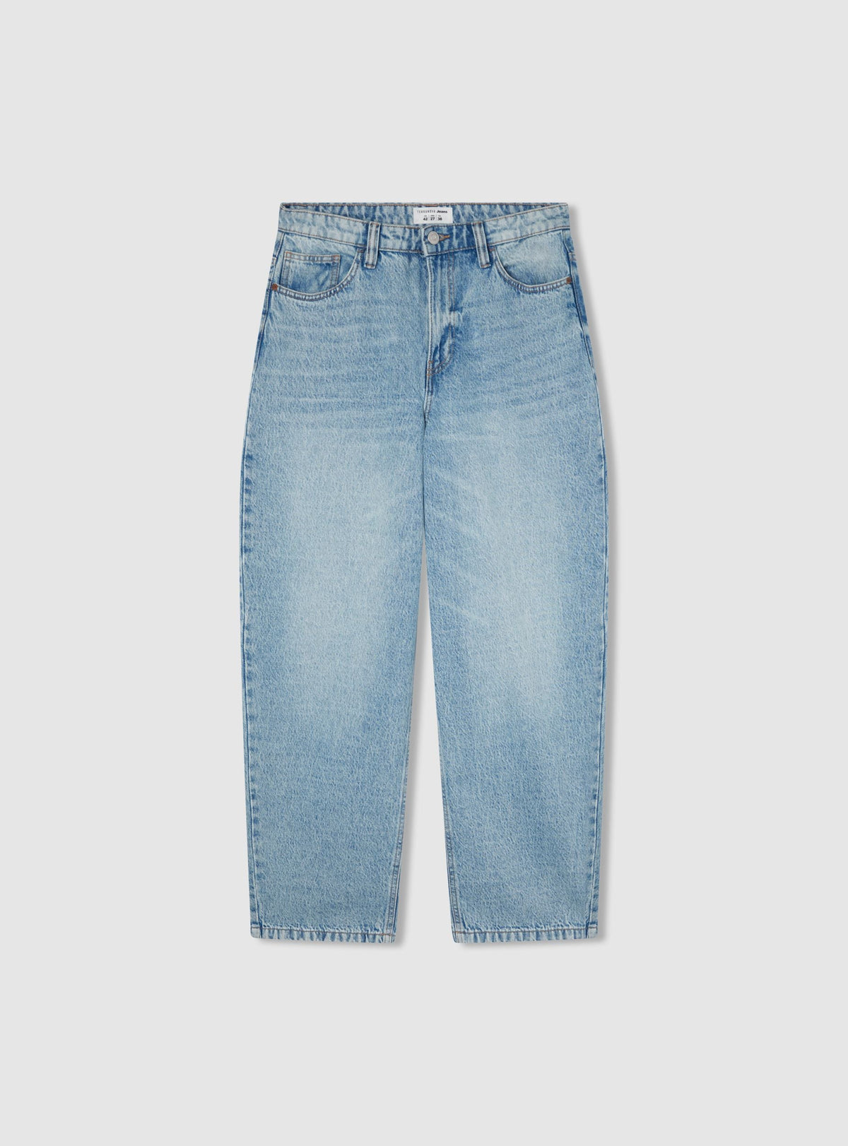 Light-Wash Balloon-Leg Jeans