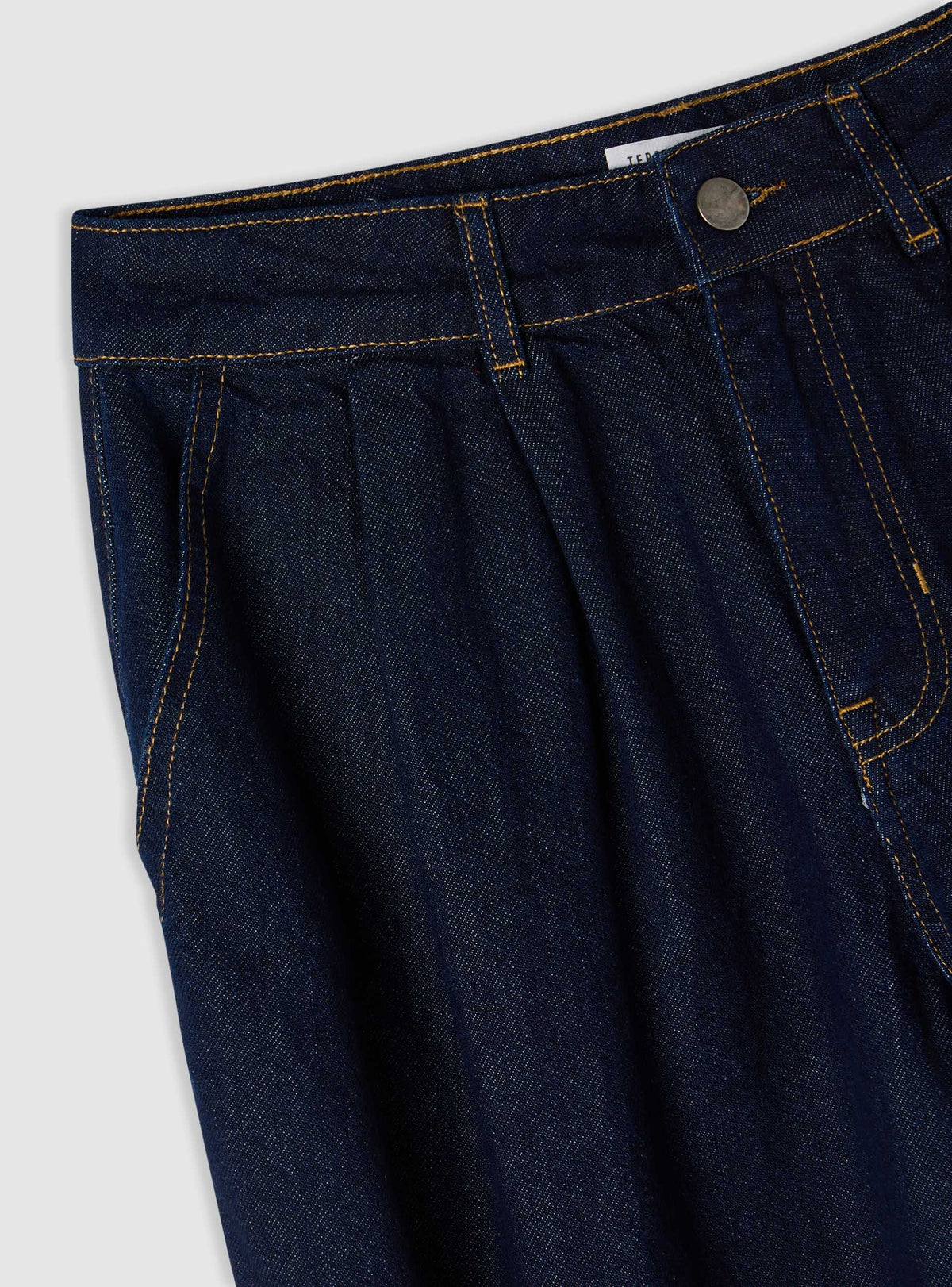 Dark Denim Blue Plain Balloon Jeans