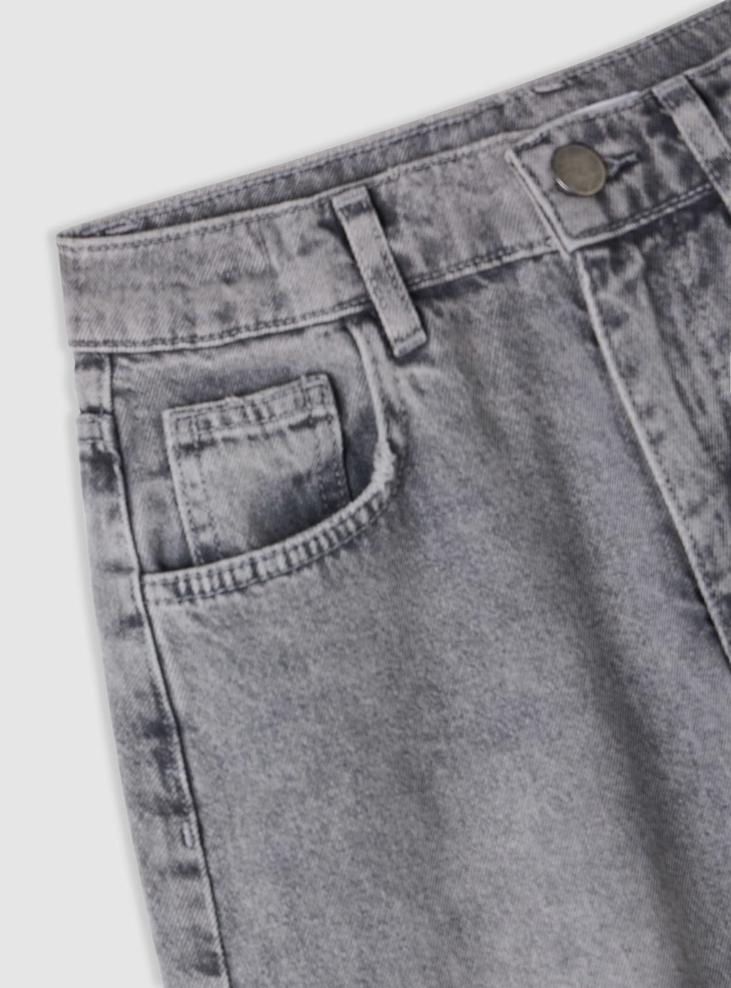 Gray Plain Barrel Denim Jeans