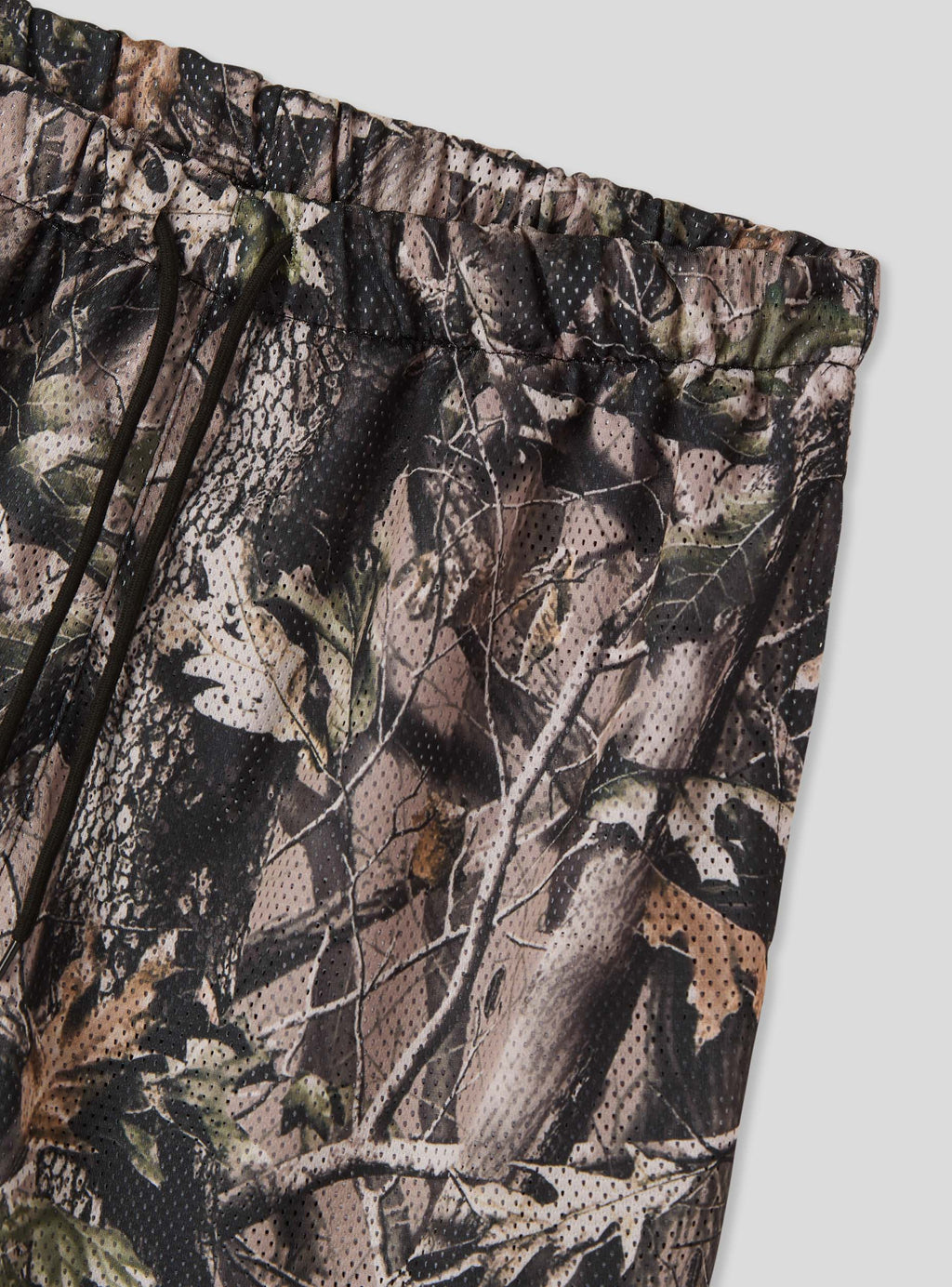 Sage Green Leaf Mesh Shorts