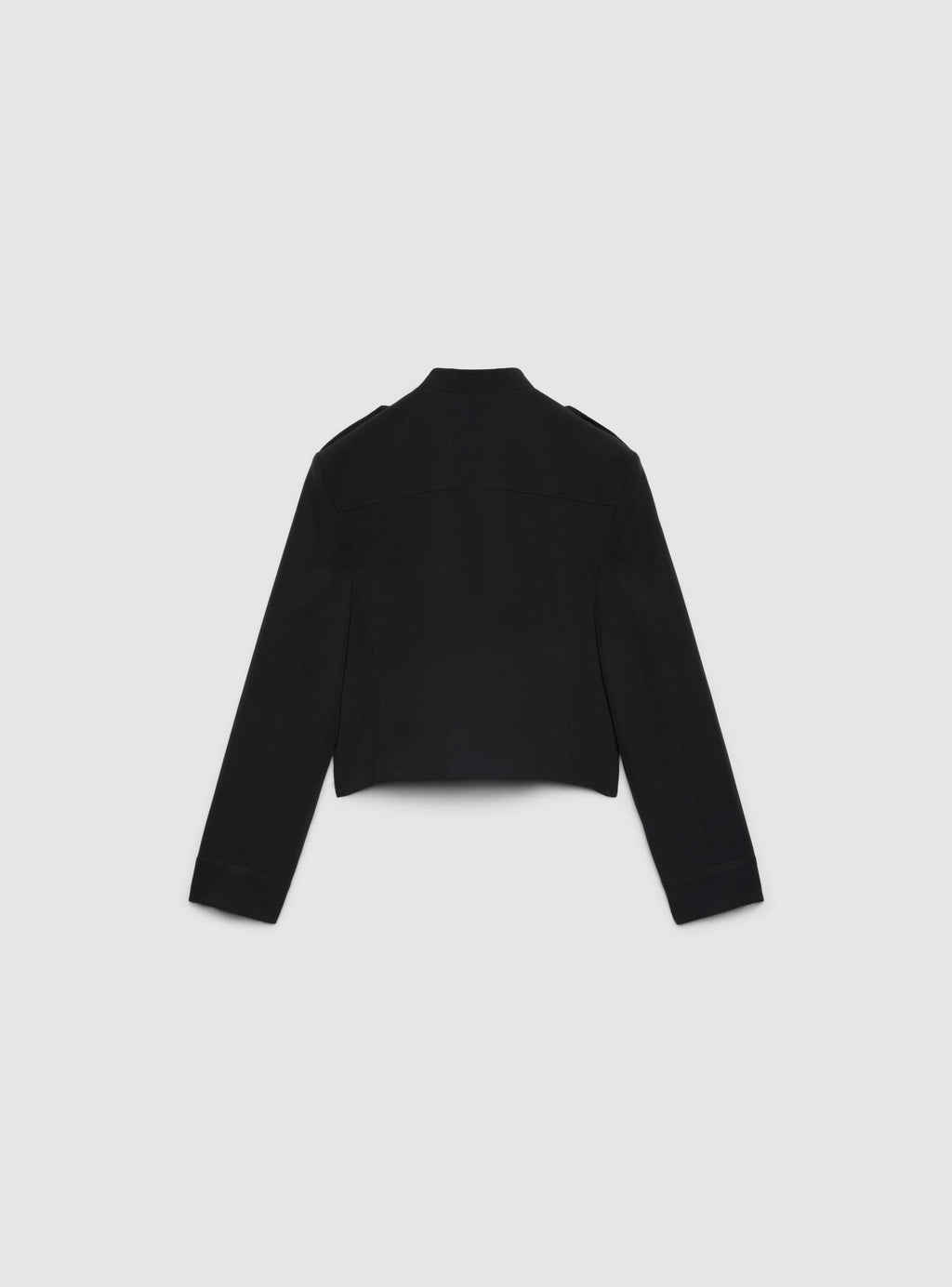 Black Zip-Up Military Style Cropped Jacket