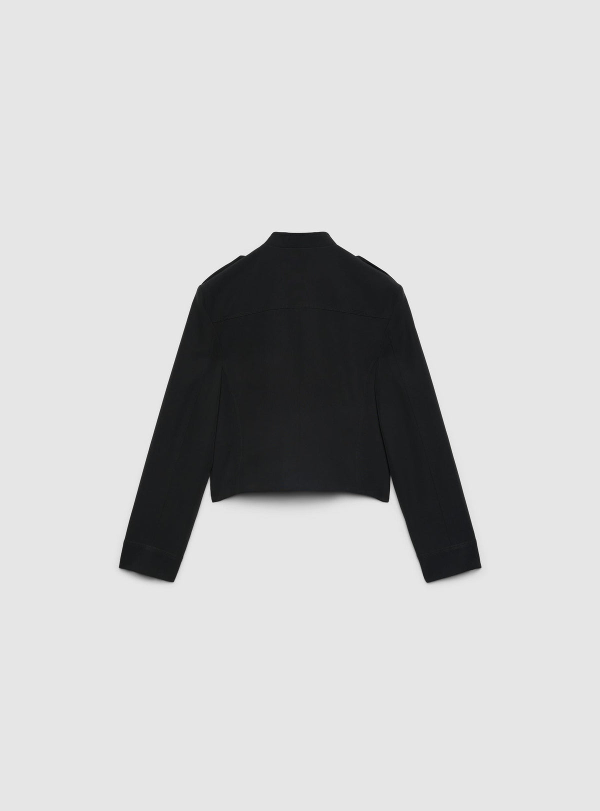 Black Zip-Up Military Style Cropped Jacket