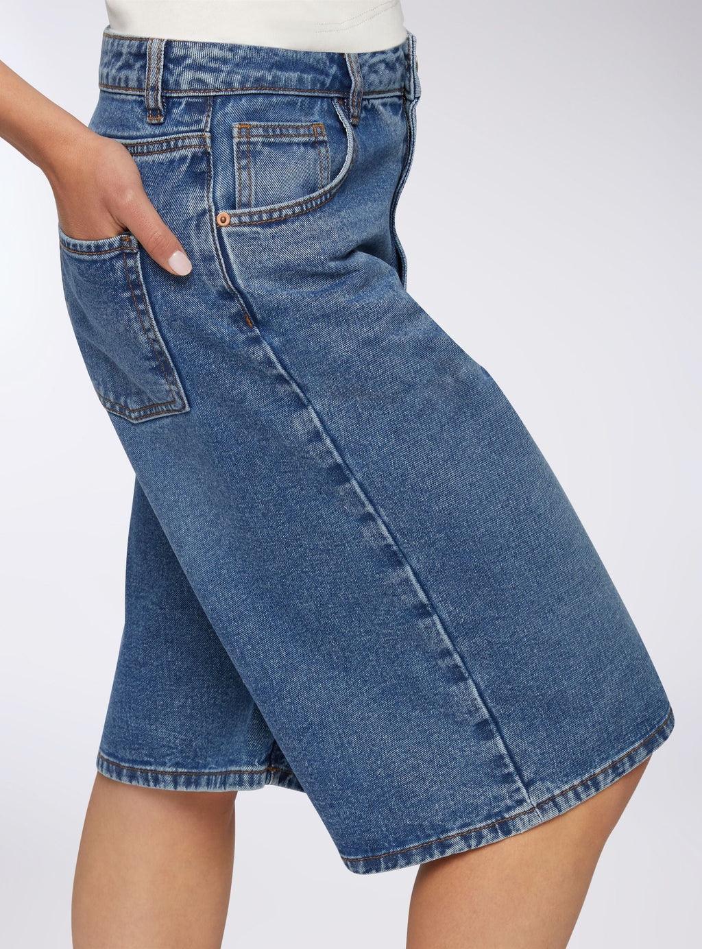 Bermudas Vaqueras Azul Denim Medio
