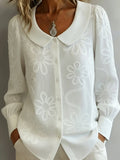 Maite | Blusa Floral con Cuello Peter Pan