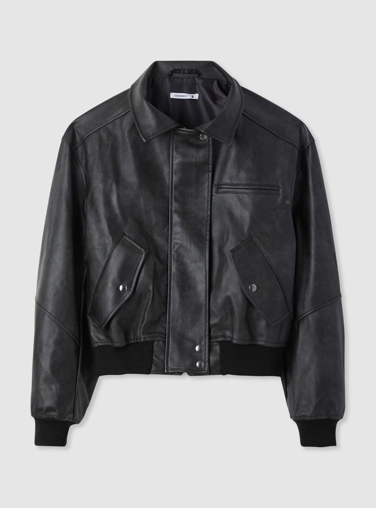 Faux leather trench coat