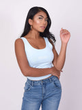 Light Blue Wide Strap Top