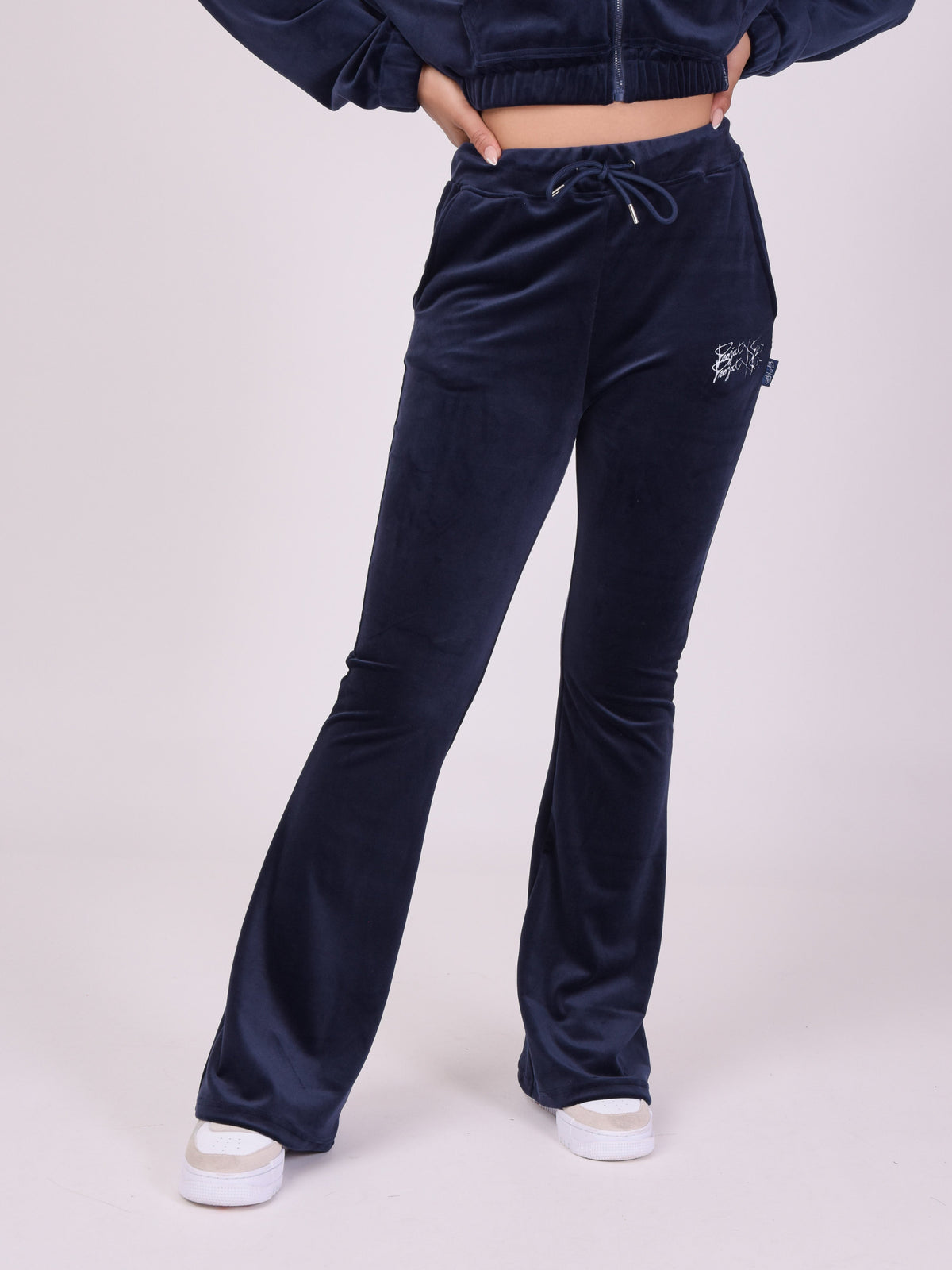 Pantalón Acampanado de Terciopelo Doble Logo