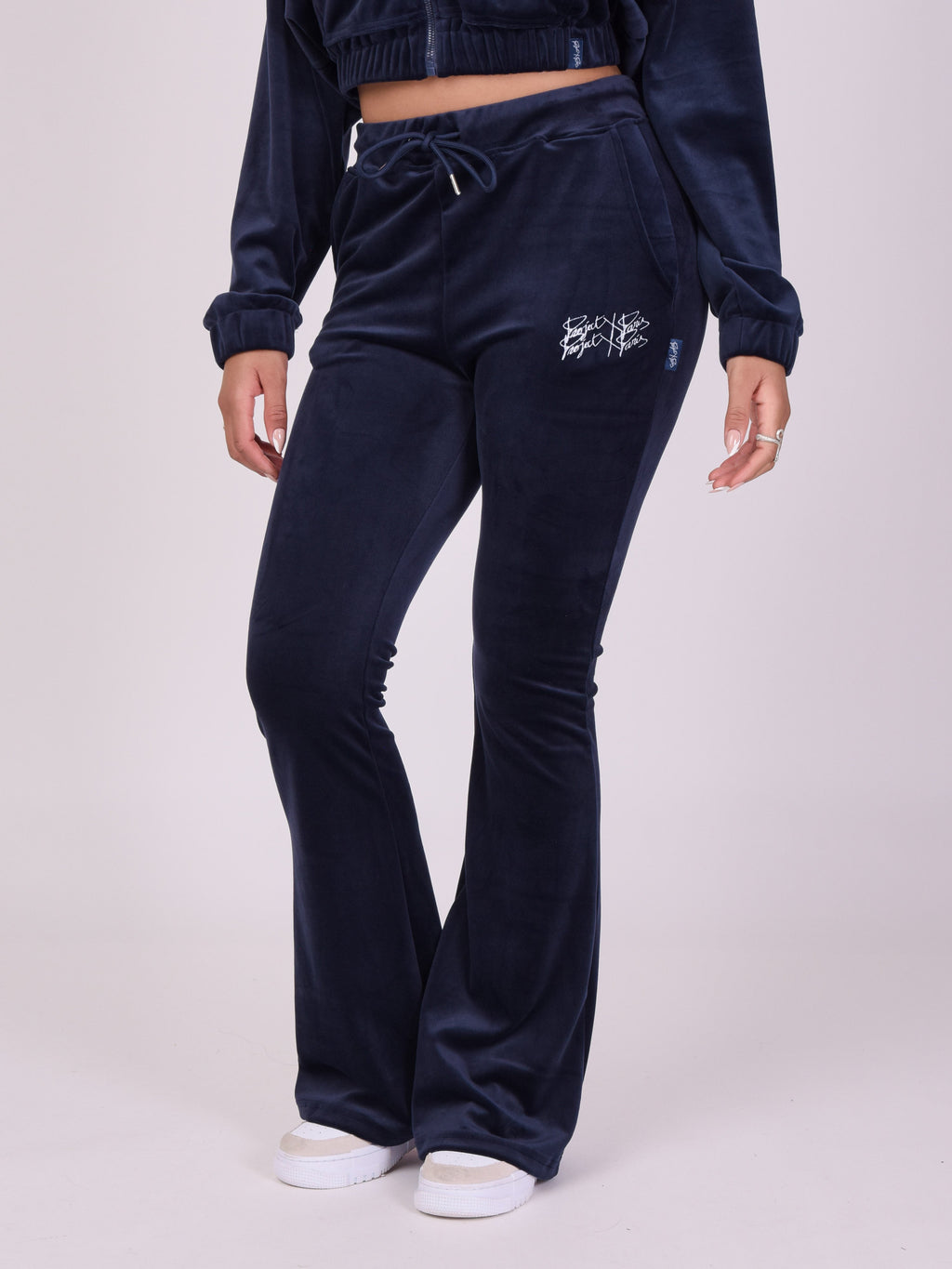Pantalón Acampanado de Terciopelo Doble Logo