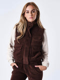 Velvet-Effect Padded Gilet