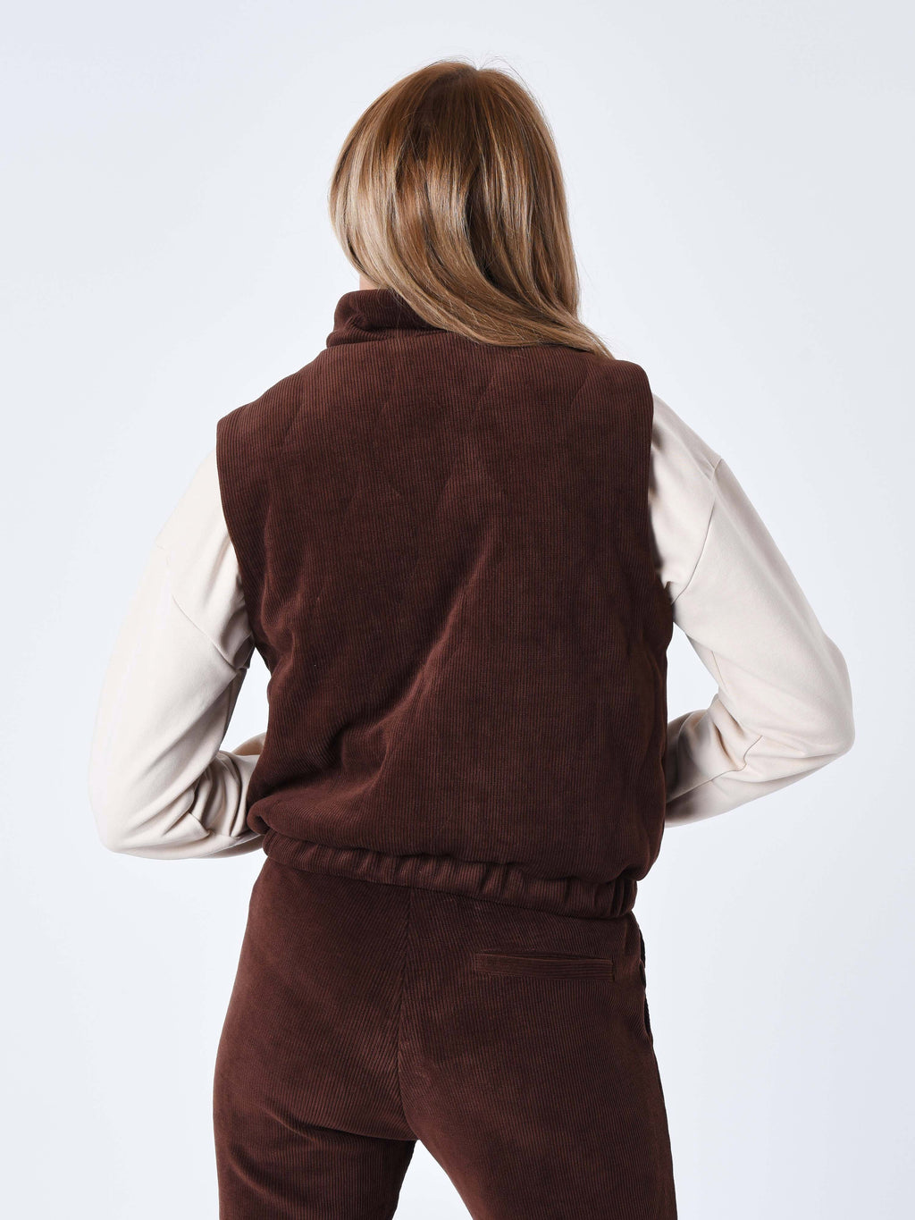 Velvet-Effect Padded Gilet