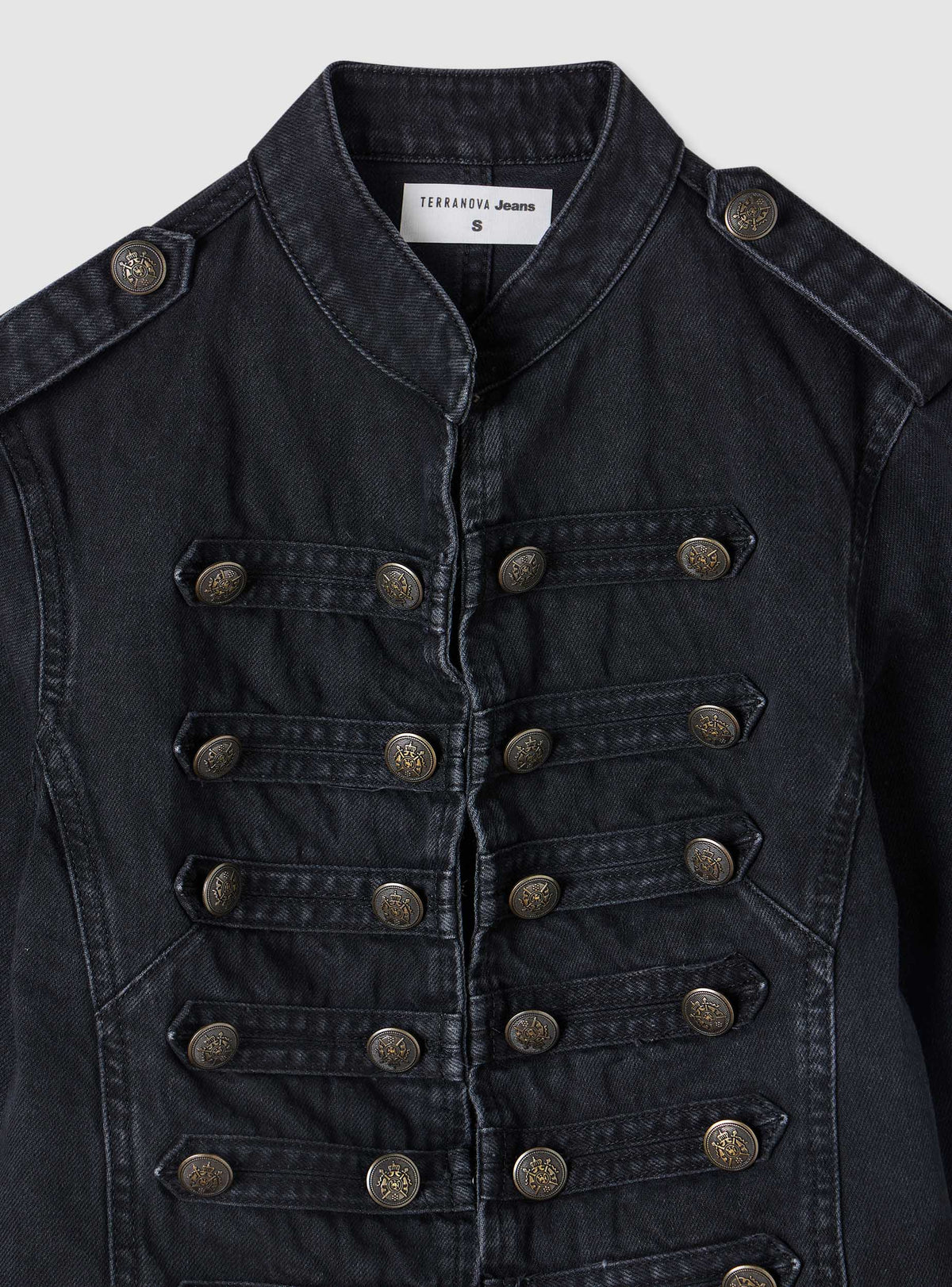 Chaqueta Vaquera Estilo Napoleón Negro