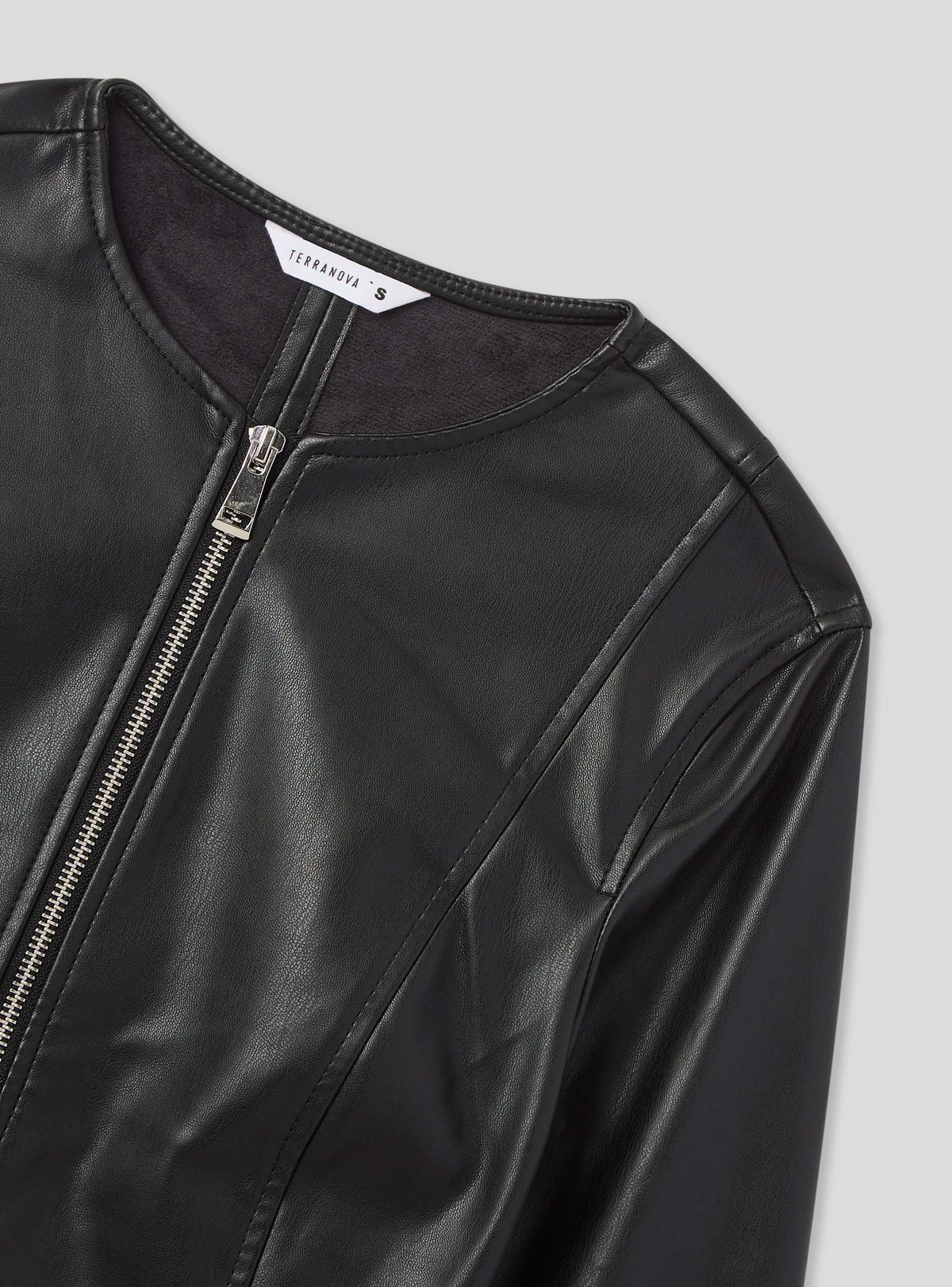 Black Faux Leather Biker Jacket