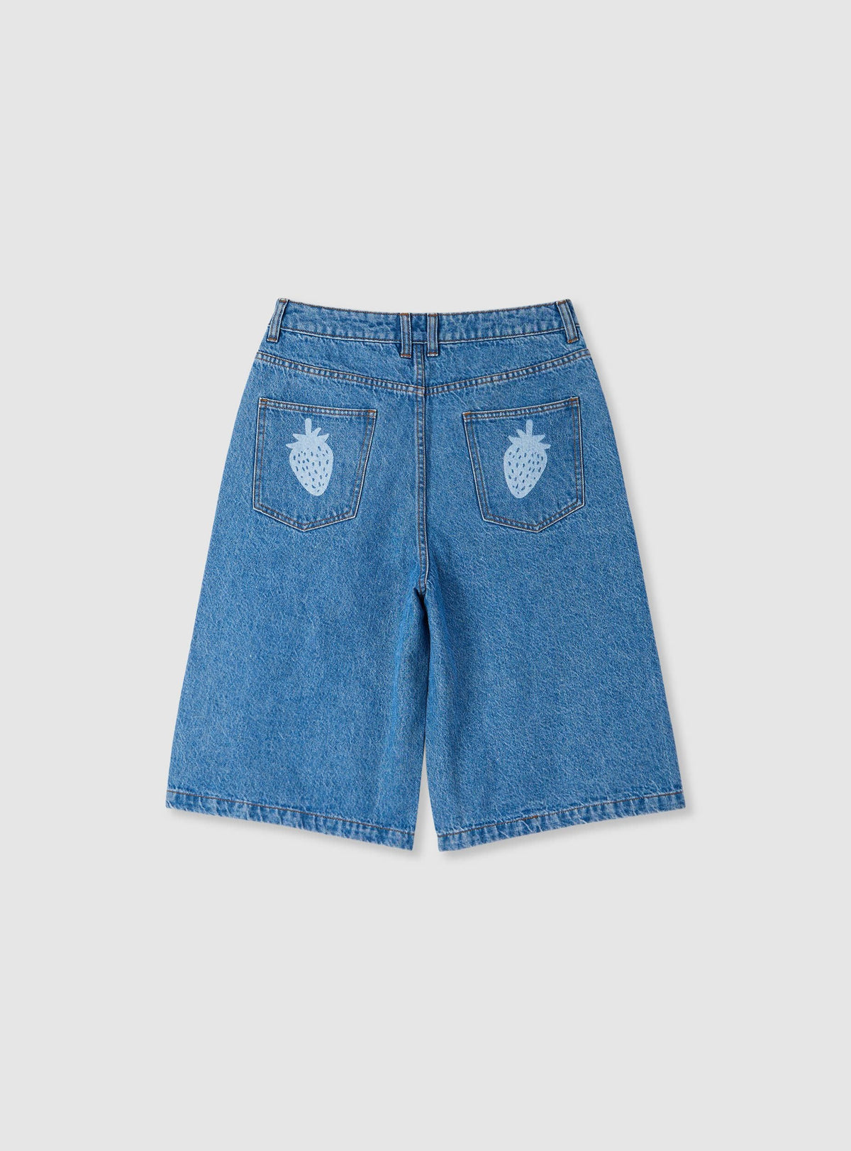 Strawberry Print Denim Bermuda Shorts TRNPOPLAB