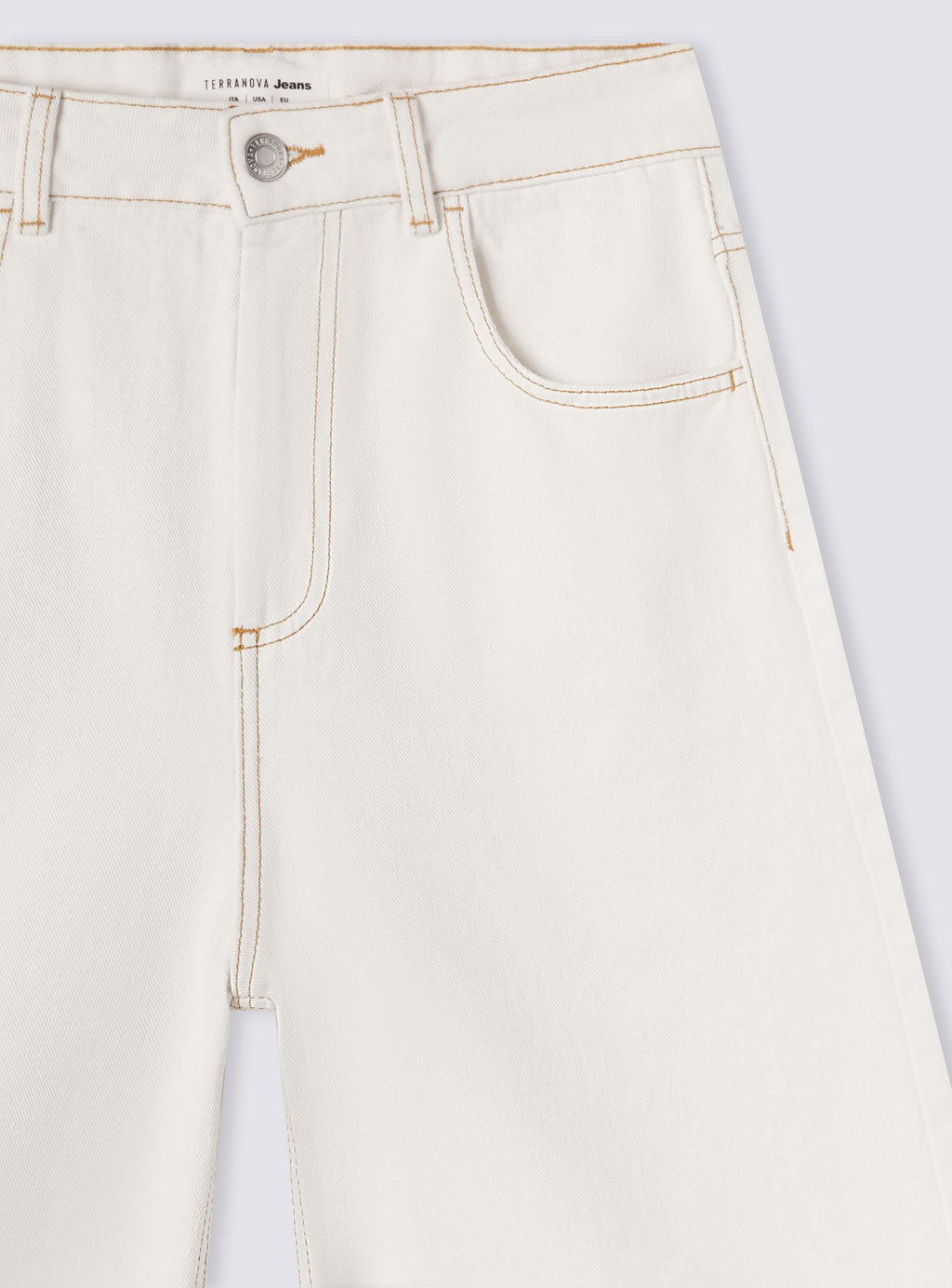 White Wool Five-Pocket Bermuda Shorts