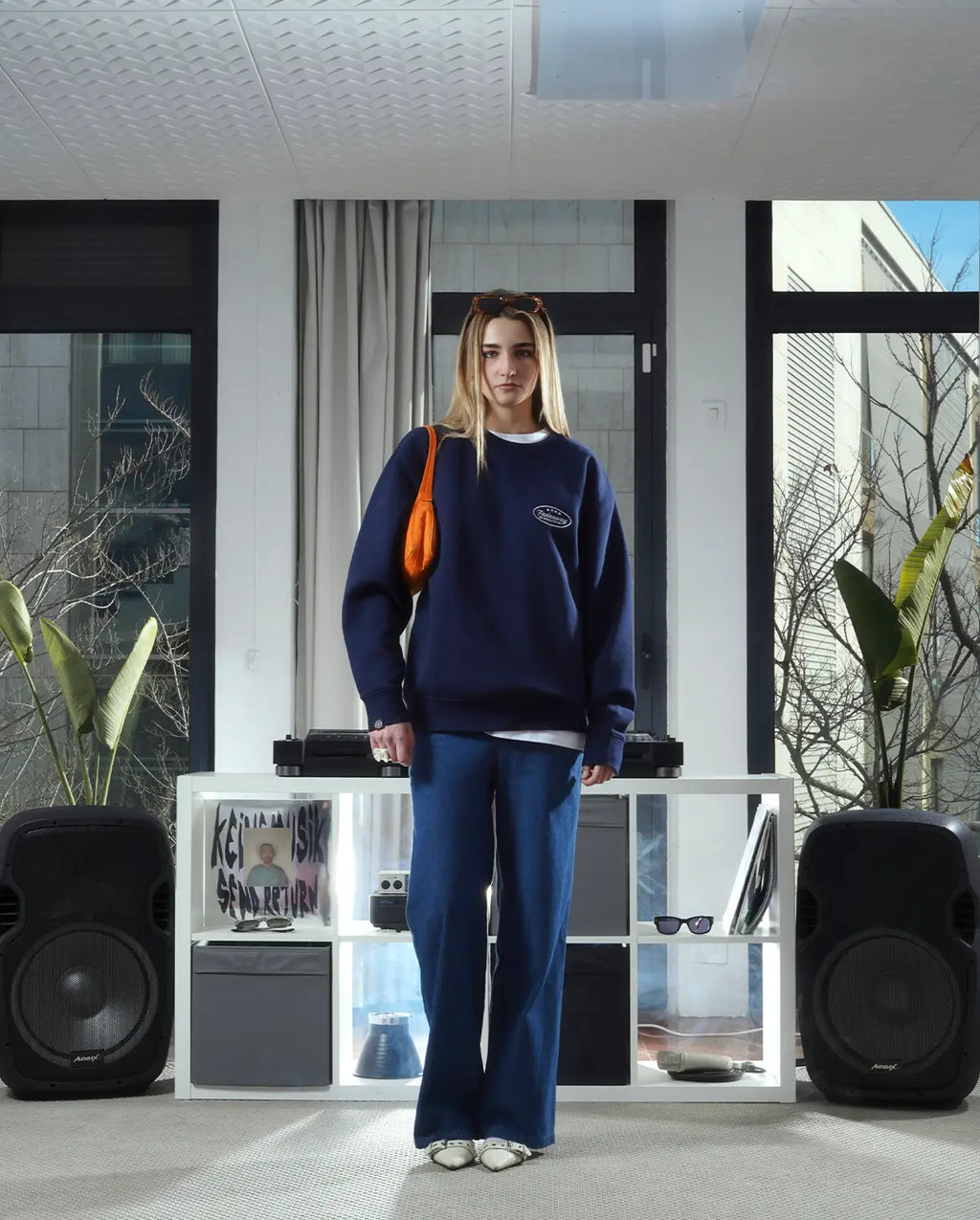 SUDADERA NAVY SIN CAPUCHA - LA BÁSICA