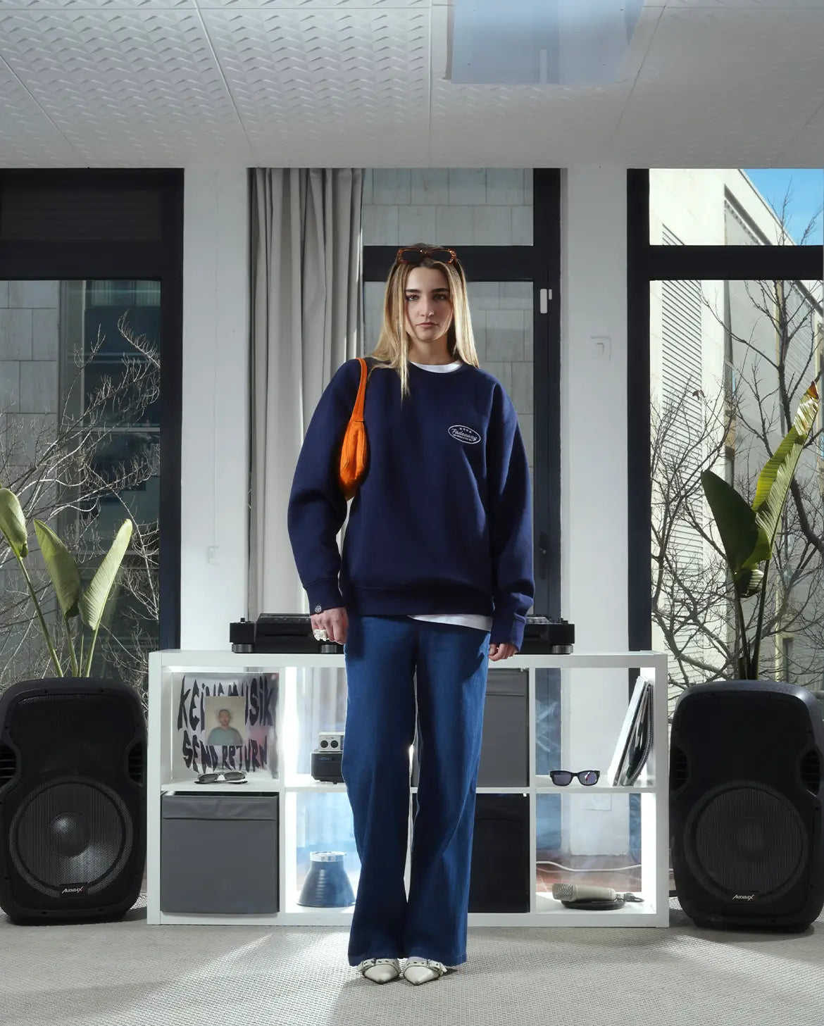 SUDADERA NAVY SIN CAPUCHA - LA BÁSICA