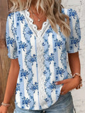 Maria | Blusa de encaje floral con mangas abullonadas