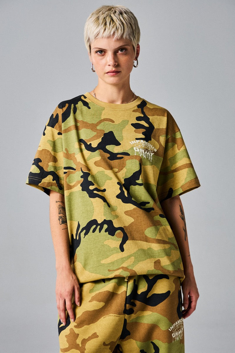 Grimey Follow The Dollar Brown Camo T-Shirt