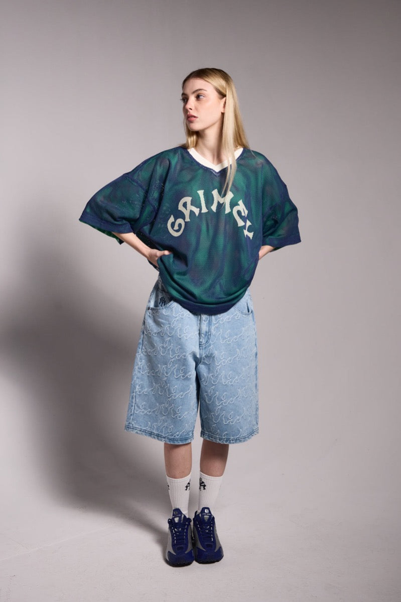 Camiseta Grimey Sweet Science Reversible Mesh Boxy Cuello V Azul Marino