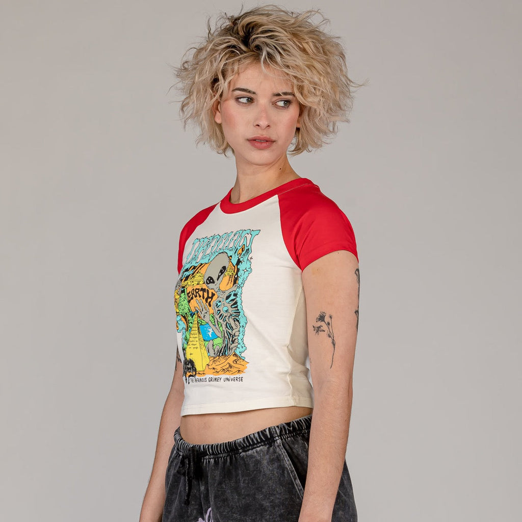 Top Grimey Ufollow Girl Raglan Ajustado Rojo
