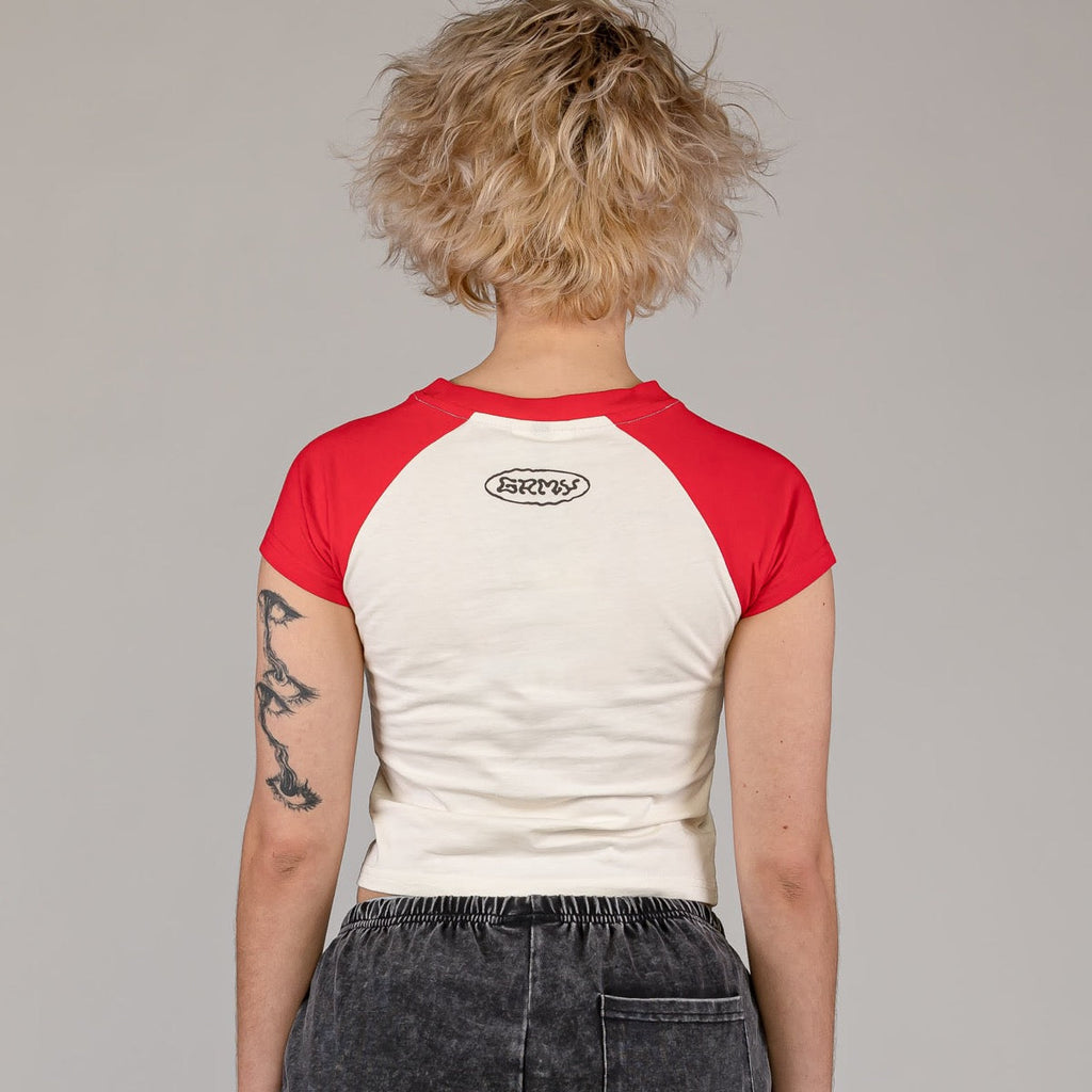 Top Grimey Ufollow Girl Raglan Ajustado Rojo