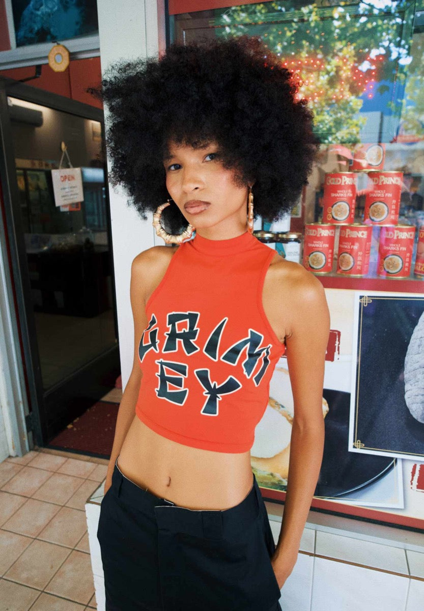 Top Grimey Lucky Dragon Girl Rojo