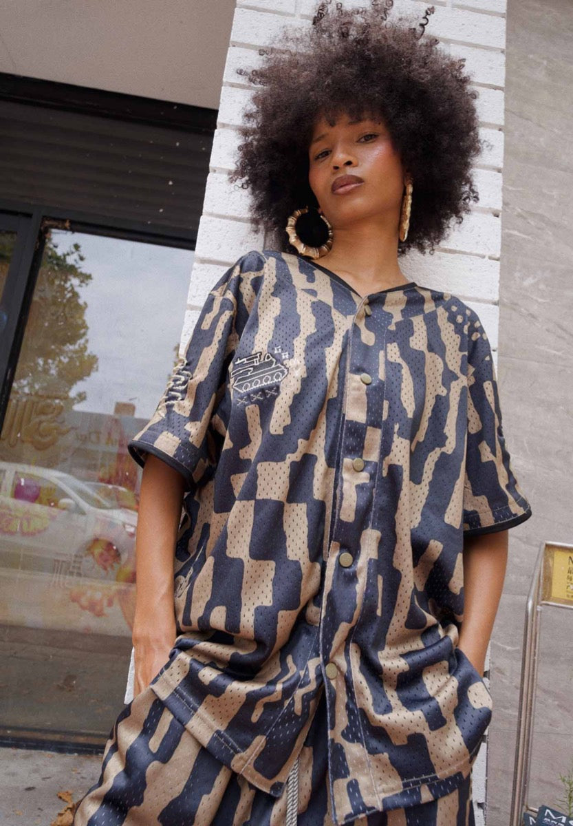 Grimey Lucky Dragon Black Mesh Baseball Jersey