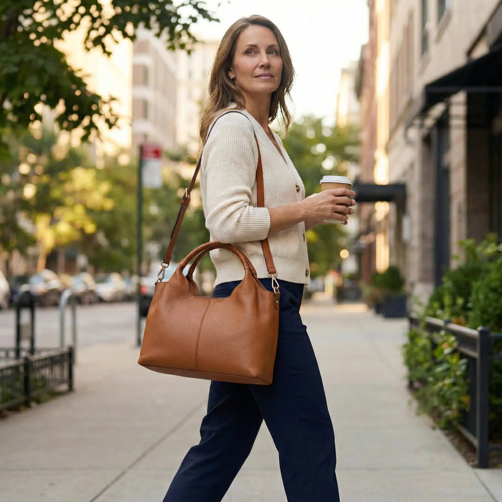 Carrina | Bolso Hobo de Cuero Suave de Diario
