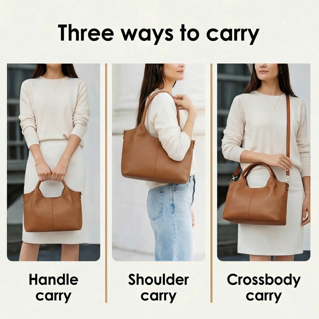 Carrina | Bolso Hobo de Cuero Suave de Diario