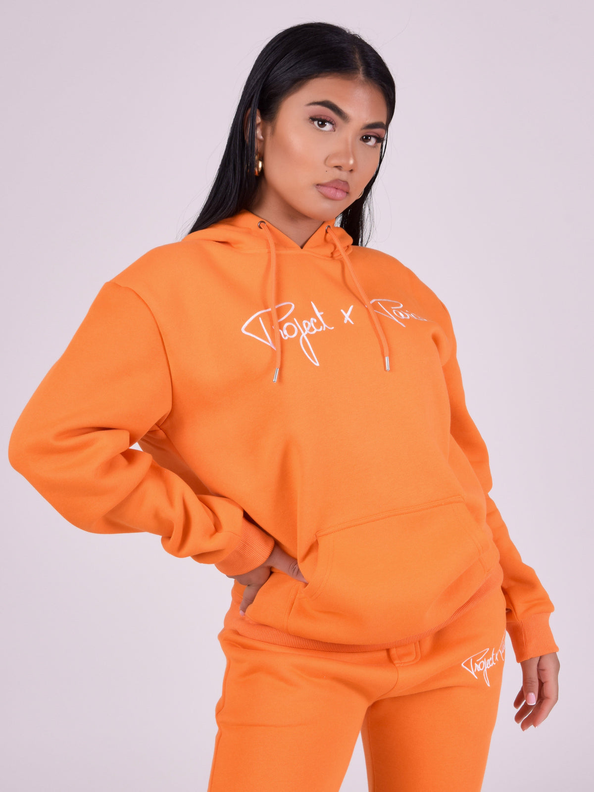 Signature Embroidered Orange Hoodie