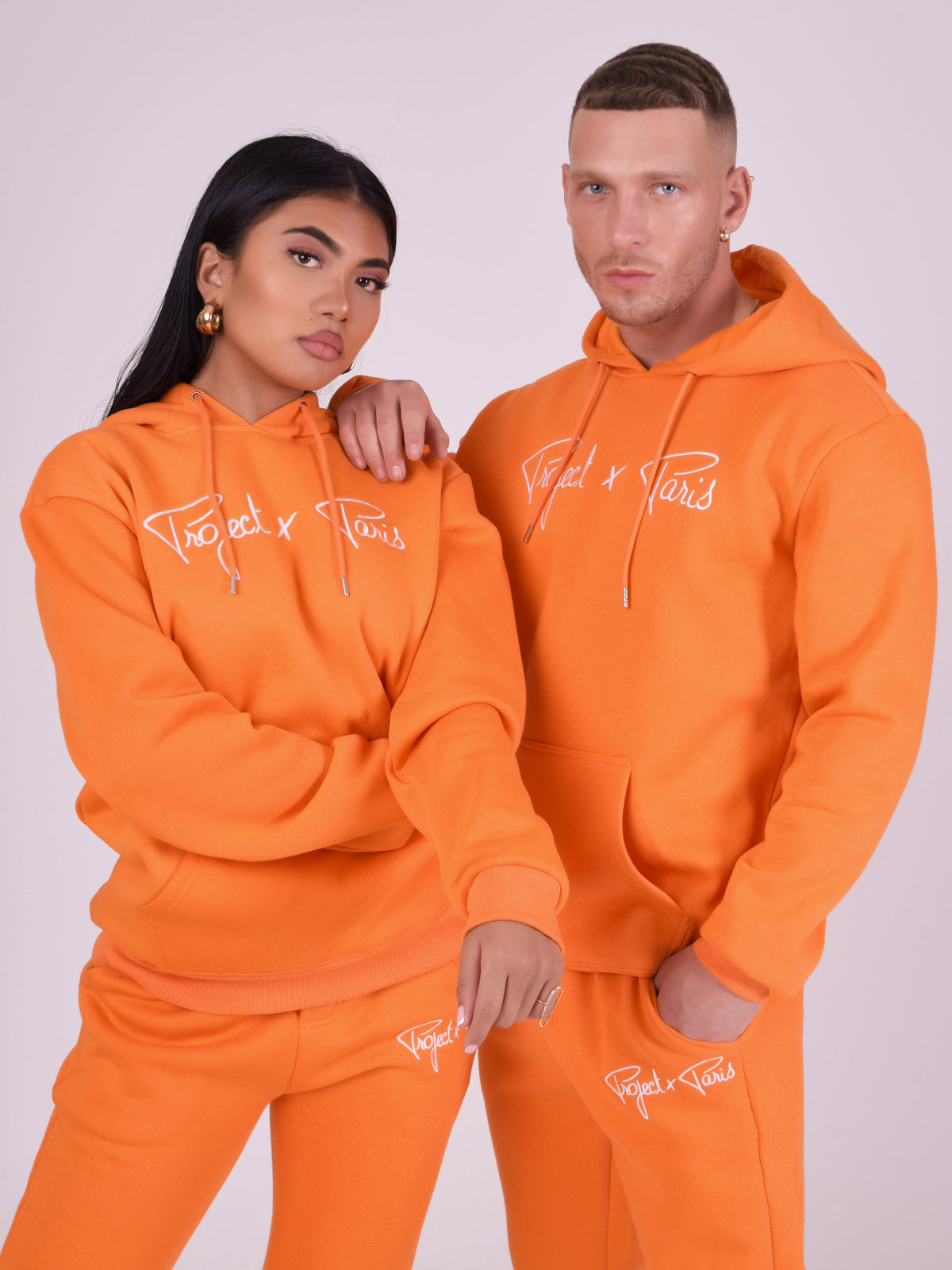 Signature Embroidered Orange Hoodie