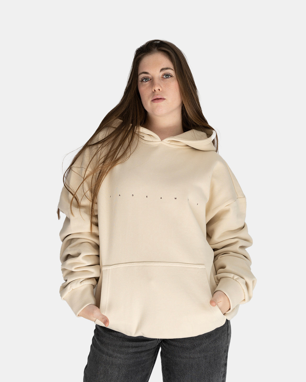 SUDADERA OVERSIZE BEIGE KEEP GOING