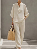 Conjunto Floriane de Dos Piezas Elegante de Estilo Natural