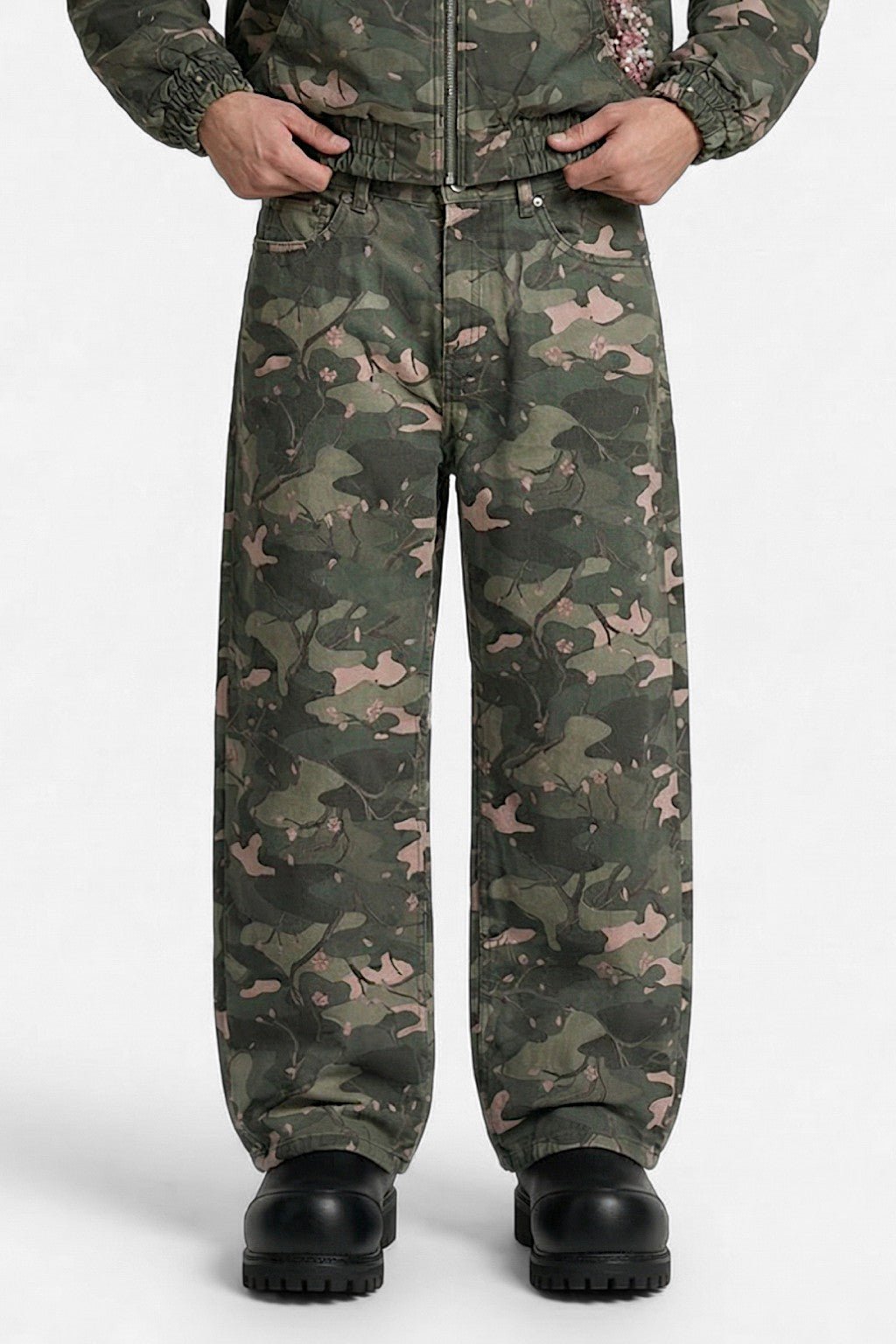 Embroidered Camo Jeans