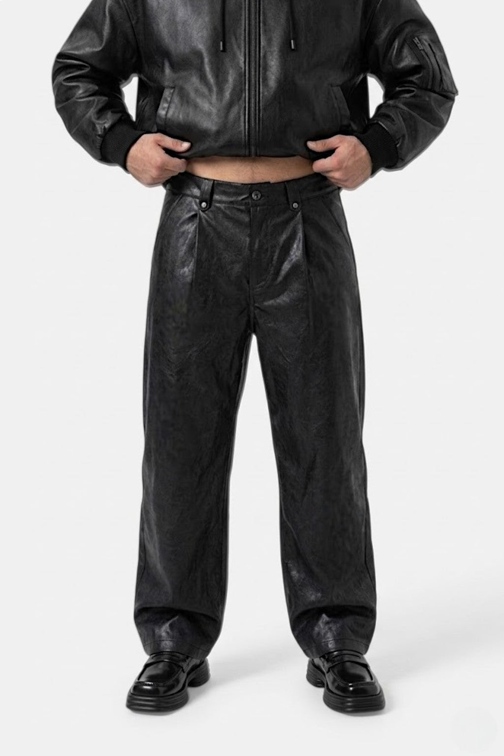 Pantalón Baggy de Piel