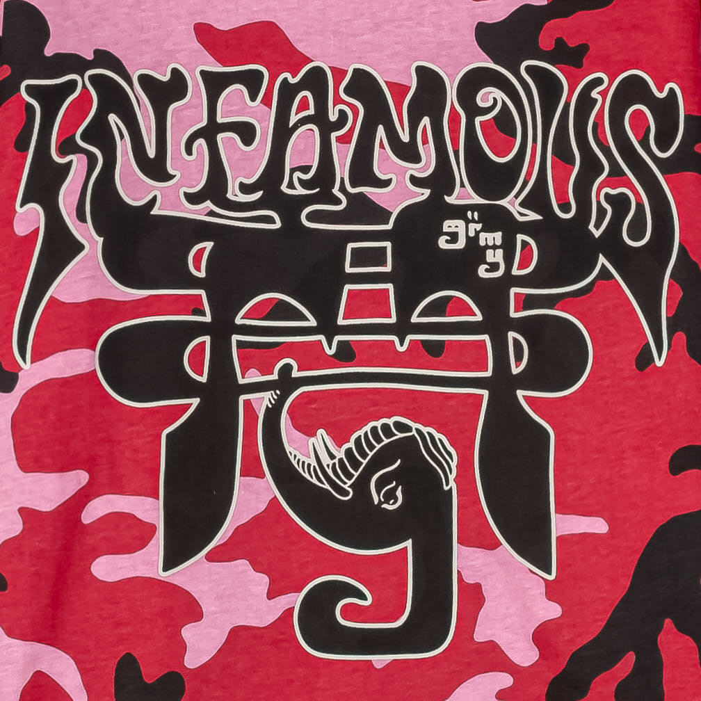 Camiseta Manga Larga Grimey Estampado Integral Tusker Temple Roja