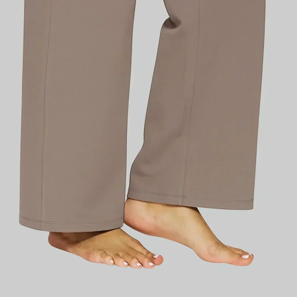 Noelia | Pantalón de Jersey de Pierna Ancha Mujer Cintura Alta