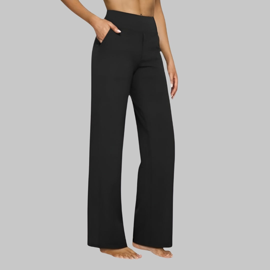 Noelia | Pantalón de Jersey de Pierna Ancha Mujer Cintura Alta