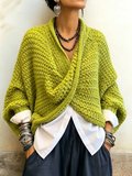 Adela | Jersey Oversize de Manga Murciélago con Cuello Cruzado