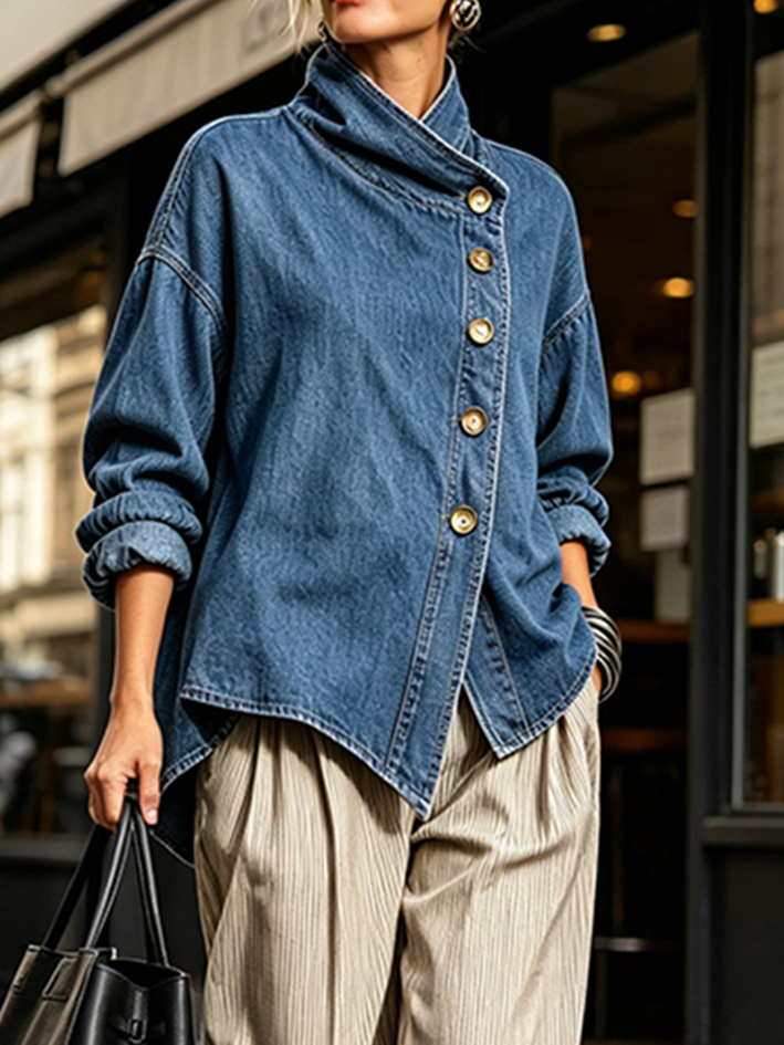 Elena | Chaqueta Vaquera Oversize Asimétrica