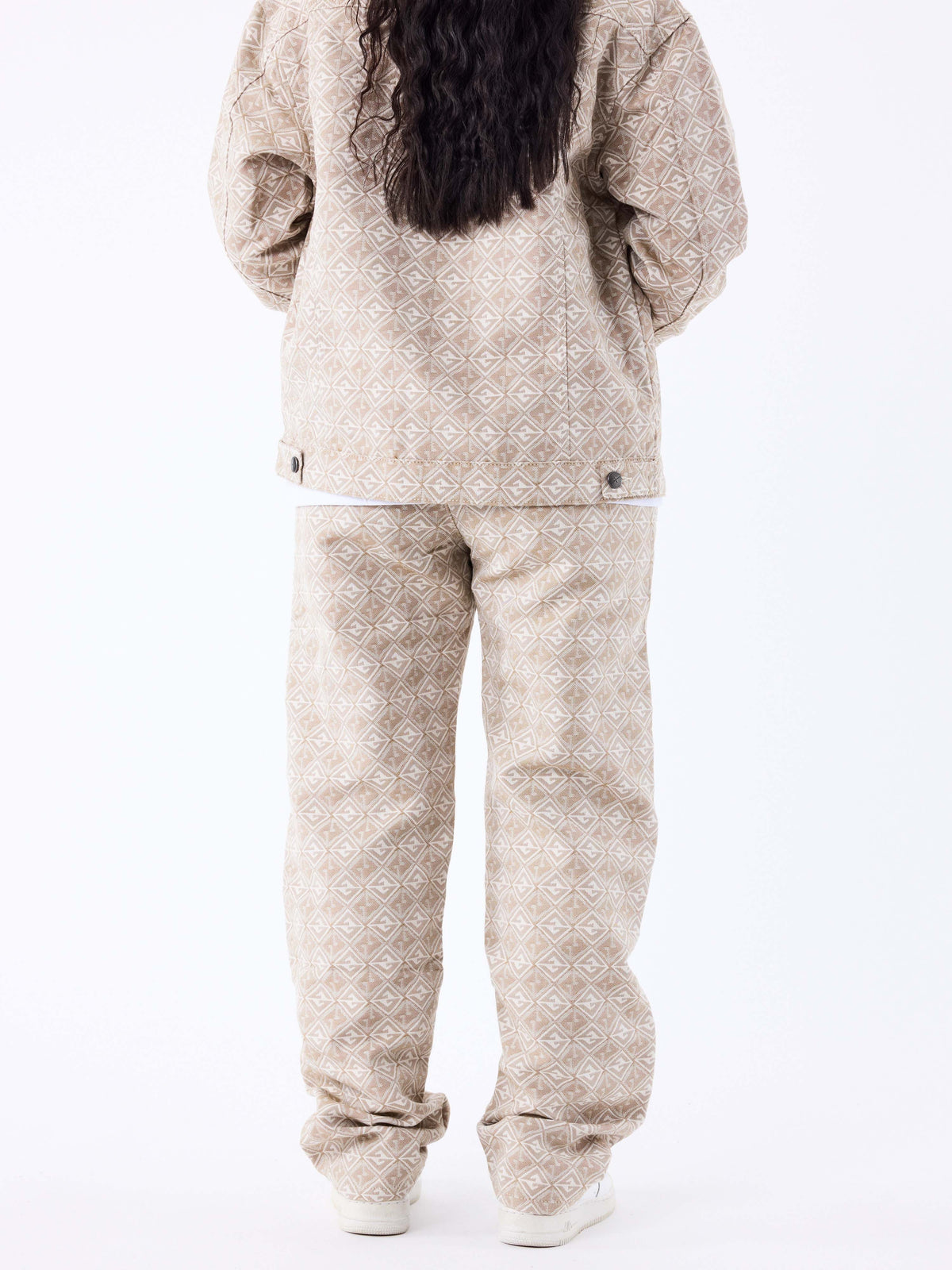 Pantalón Estampado Geométrico Taupe
