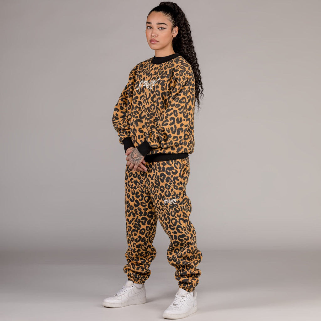 Grimey Westbound Unisex All-Over Print Leopard Crewneck Sweatshirt