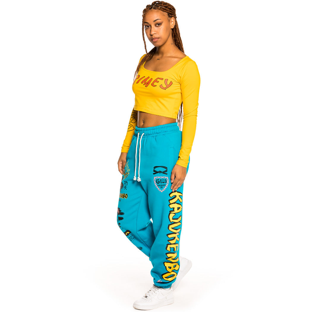 Grimey Women's Destroy All Fear Long Sleeve Cropped T-Shirt Yellow