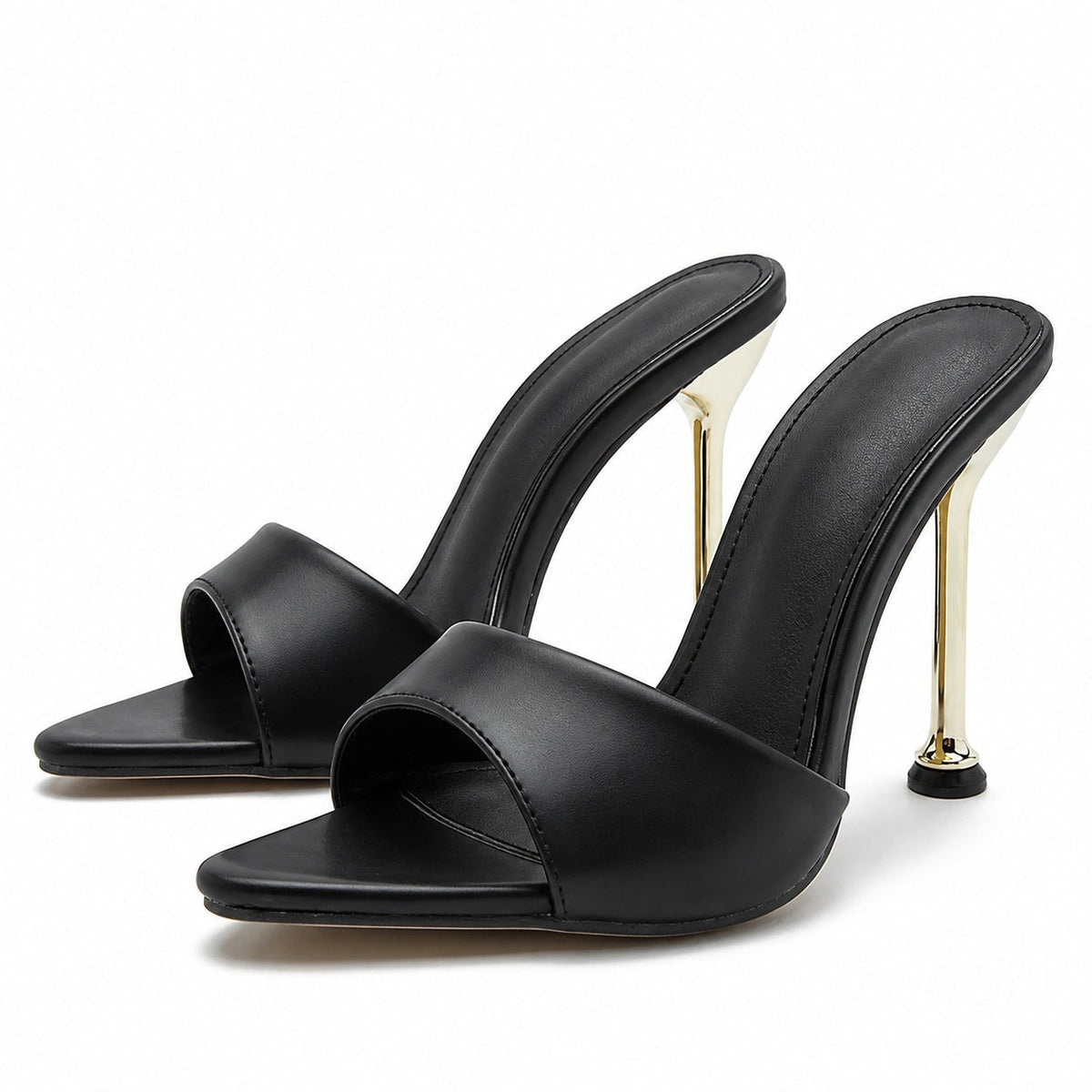 Soledad | Sandalias de Tacón Alto Tipo Mule Mujer Tiras Transparentes