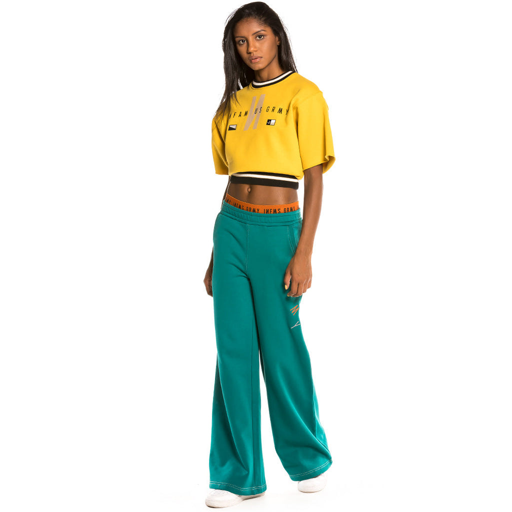 Grimey Women's Nite Marauder Fleece Crop Top Mustard