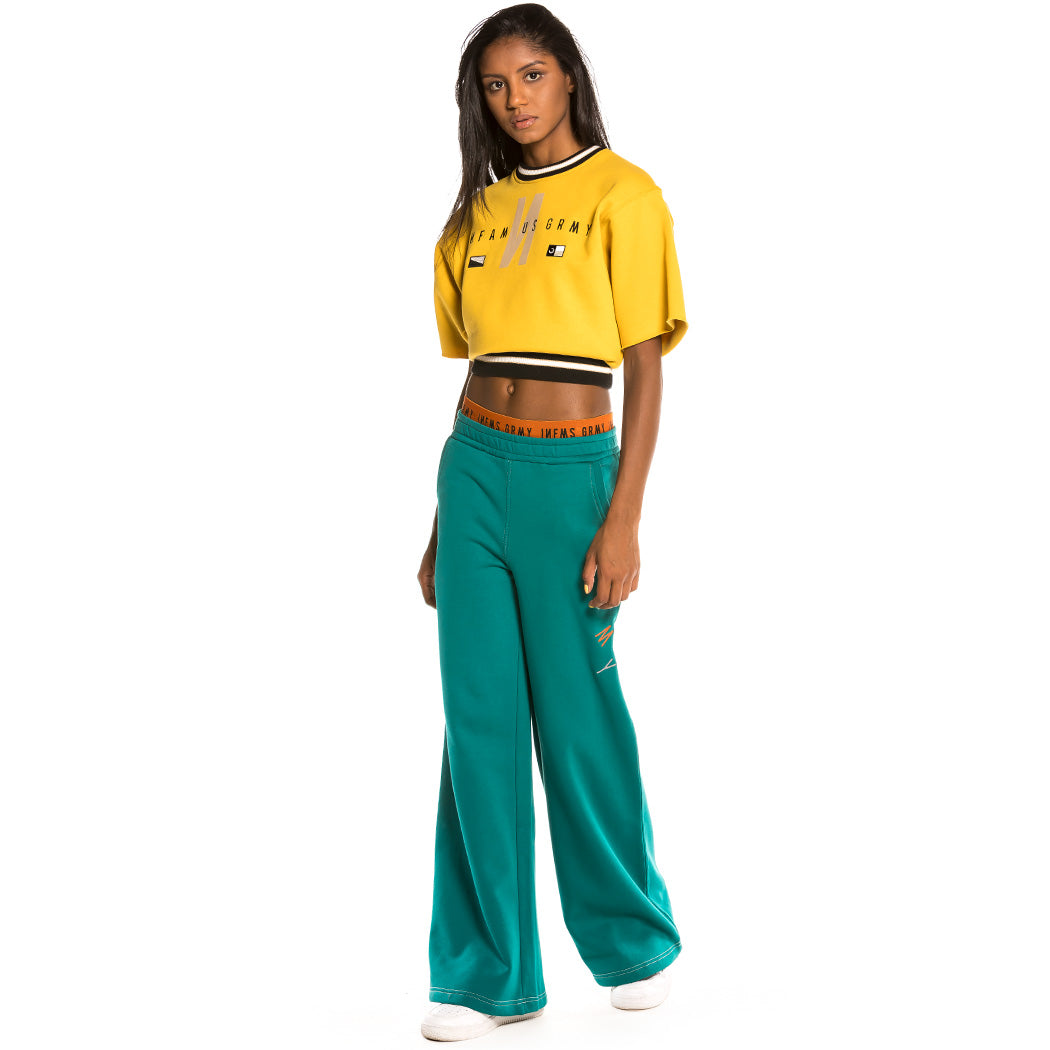 Grimey Women's Nite Marauder Fleece Crop Top Mustard