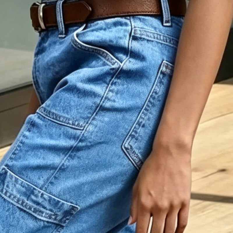 Pantalones vaqueros cortos elásticos informales para mujer